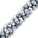 Faceted glass beads 3x2mm disc - Silver-pearl shine coating